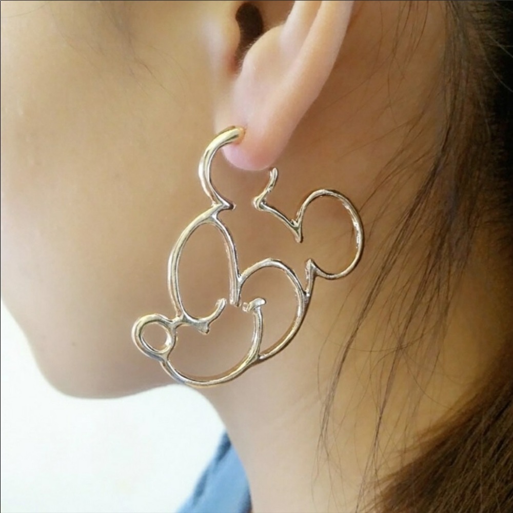 MICKEY MOUSE SILVER OUTLINE EARRINGS
